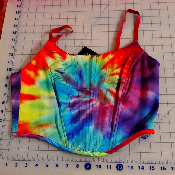 Dolls Kill Take a hit tie dye corset large - Picture 2 of 6